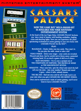 Caesars Palace (USA) (Beta 1) box cover back